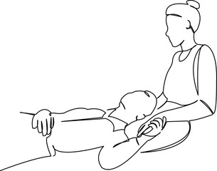 man lying on woman's lap