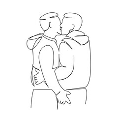 men kissing kissing two partners in love