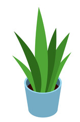 Green houseplant isometric icon. Office plant in flowerpot