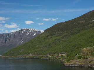 Flam  am Aurlandsfjord in Norwegen