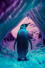 penguin on iceberg in polar regions