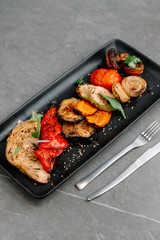 grilled  vegetables on plate