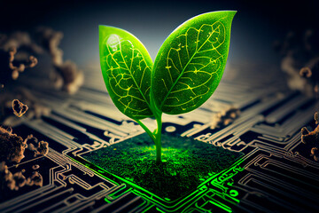 Agricultural technologies for growing plants and scientific research concept created with generative Ai technology