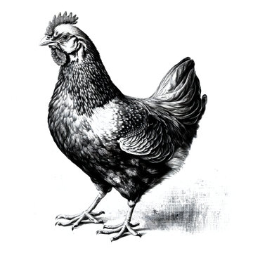chicken engraving