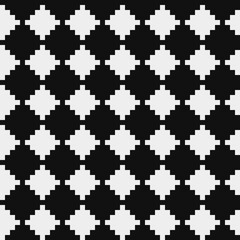 Abstract seamless fashion trend pattern fabric textures, black and white pattern, pixel art vector monochrome illustration. Design for web and mobile app.