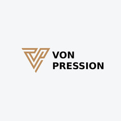 Letter VP PV Simple Monogram Logo
