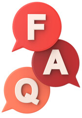 FAQ. Frequently Asked Questions. 3D illustration. - obrazy, fototapety, plakaty