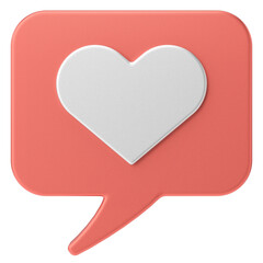 3D love icon. Valentine decoration. 3D illustration.