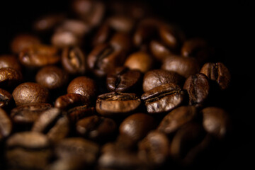 Coffee beans close up. Lots of coffee beans.