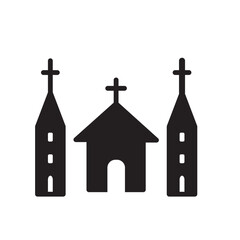 Church icon vector logo design template