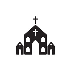 Church icon vector logo design template