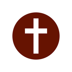 Christian cross icon vector logo design template