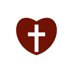 Fototapeta premium Christian cross icon vector logo design template