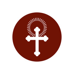 Christian cross icon vector logo design template
