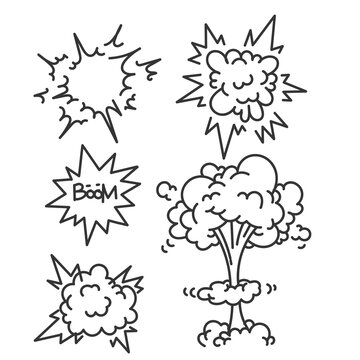 hand drawn doodle explosion illustration vector isolated