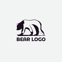 Minimal standing Bear logo, icon, symbol design