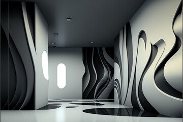 abstract interior modern background generative ai