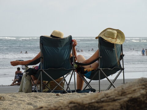 beautiful woman on the beach enjoy hot Costa Rica paradise