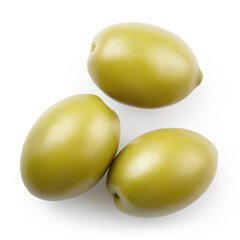 Delicious olives, isolated on white background