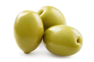 Delicious olives, isolated on white background