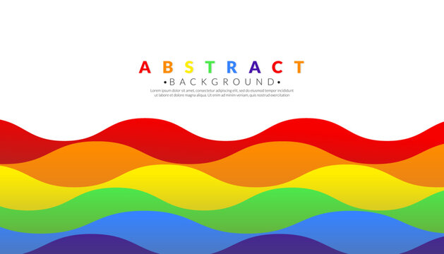 Abstract rainbow curved background. Multicolored wave concept. Vector illustration.
