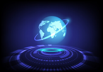 Global network communication technology background.
