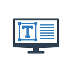 Online Text Icon - Typography Icon