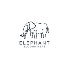 Elephant logo icon design template flat vector