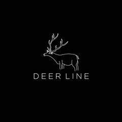 Deer logo icon design template flat vector