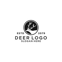 Deer logo icon design template flat vector