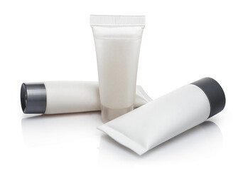 Cosmetic cream tubes, isolated on white background