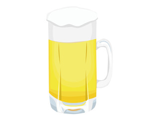 ジョッキに入った生ビールのイラスト
