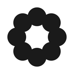 Radial Circles Hollow Silhouette Shape Icon