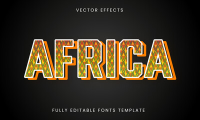 Africa editable vector text effects with African pattern