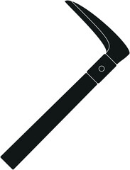 Single black kama sickle flat vector illustration