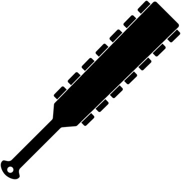 Single black macuahuitl flat vector illustration