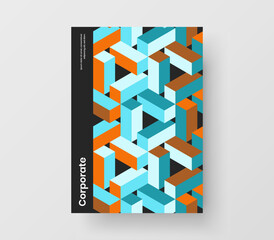 Simple mosaic pattern cover concept. Minimalistic company identity A4 design vector template.