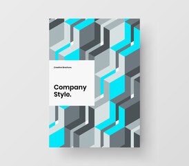 Premium book cover vector design template. Original mosaic shapes company identity illustration.