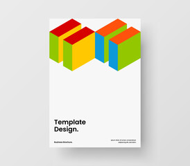 Original placard A4 vector design layout. Unique geometric hexagons brochure template.