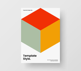 Amazing pamphlet design vector illustration. Isolated geometric pattern annual report layout.