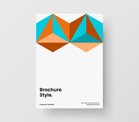 Simple geometric tiles presentation illustration. Multicolored corporate brochure vector design layout.