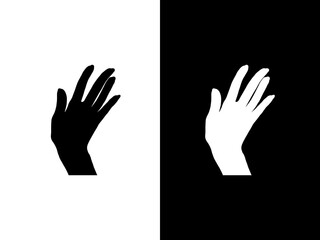 Art illustration design concpet icon black white logo isolated symbol of hand gesture dance