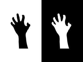 Art illustration design concpet icon black white logo isolated symbol of hand gesture claw