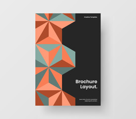 Premium annual report A4 vector design template. Simple geometric shapes corporate brochure illustration.
