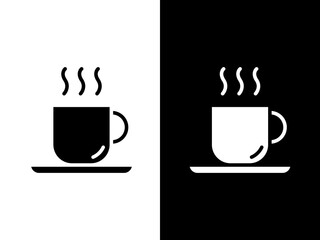 Art illustration design concpet icon black white logo isolated symbol of coffee cup