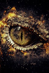 Illustrated spooky Dragon eye 