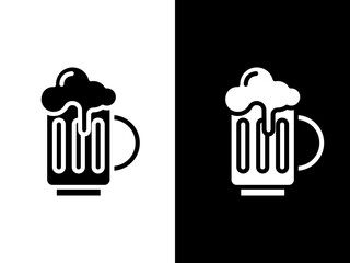 Art illustration design concpet icon black white logo isolated symbol of beer