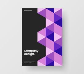 Trendy brochure vector design template. Minimalistic mosaic shapes flyer layout.