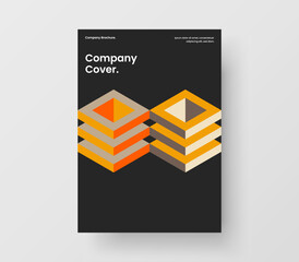 Amazing mosaic shapes brochure layout. Premium company identity vector design concept.