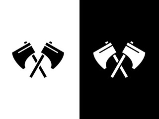 Art illustration design concpet icon black white logo isolated symbol of axe